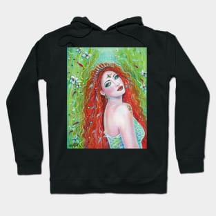 Emerald Fire Mermaid by Renee L Lavoie Hoodie